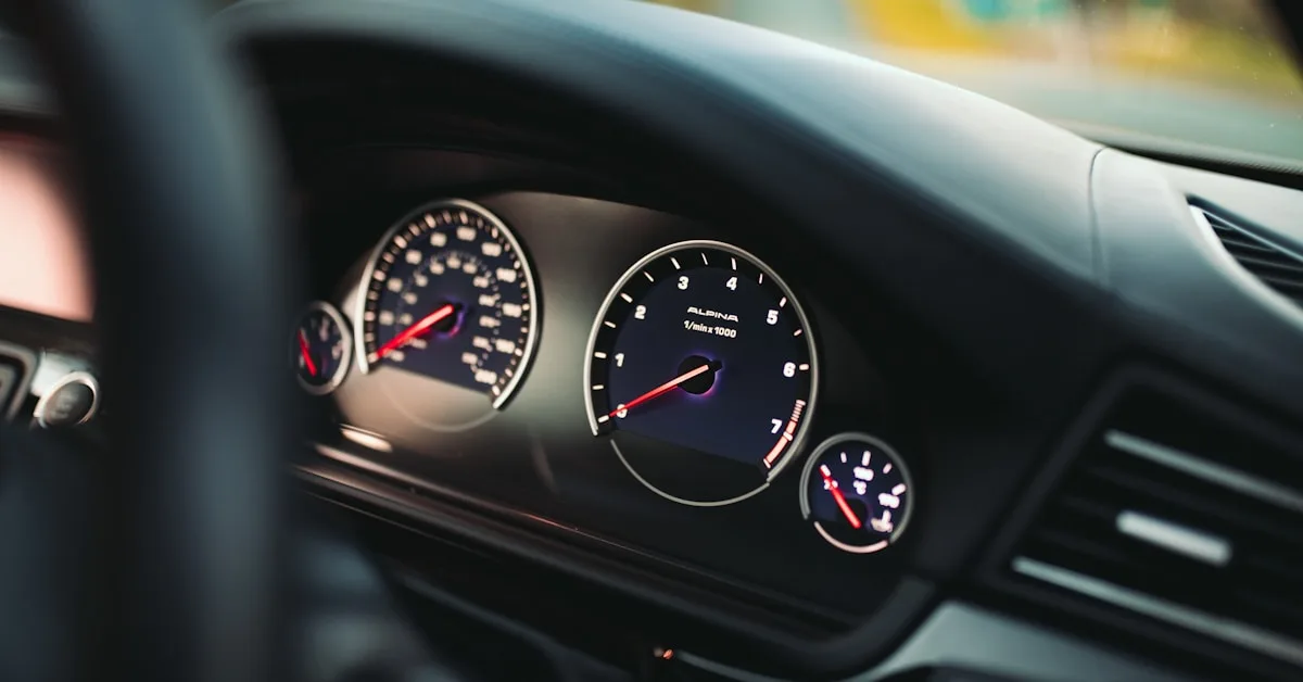 Painel do carro com luzes de alerta acesas em close durante teste de partida